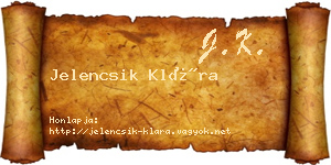 Jelencsik Klára névjegykártya