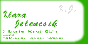 klara jelencsik business card